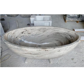 Customized Palissandro White Marble Bathtub
