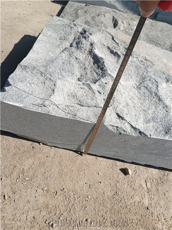Dark Grey G654 Granite  Mushroomed Stone Cladding