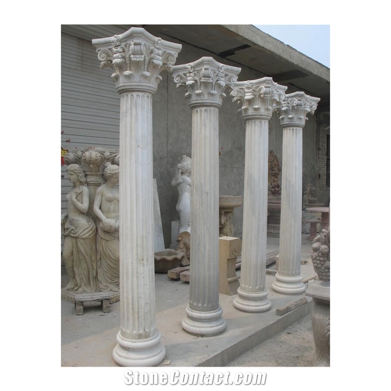 Decorative Building Natural Marble Roman Columns For House
