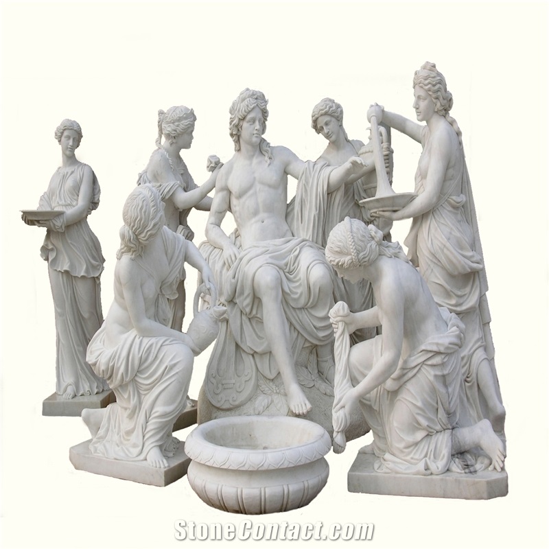 Decorative Famous Marble Apollo Bath Figure Statue