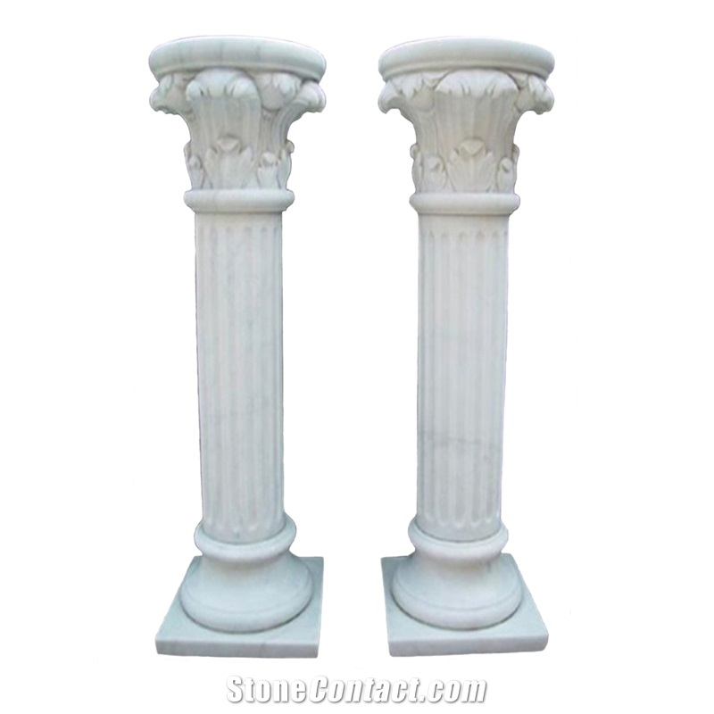 Decorative Green Marble Stone Roman Column Pillar
