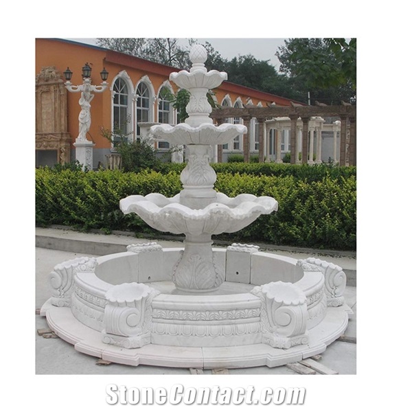 Fountain Outdoor White Marble Landscaping Fountain