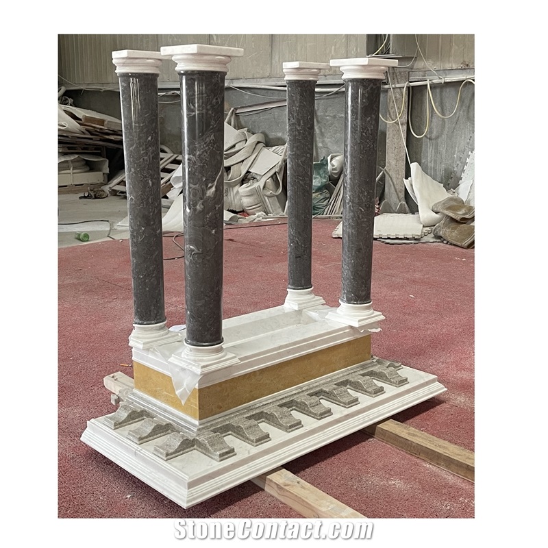Hand-Carved Religious Decoration White Marble Furniture