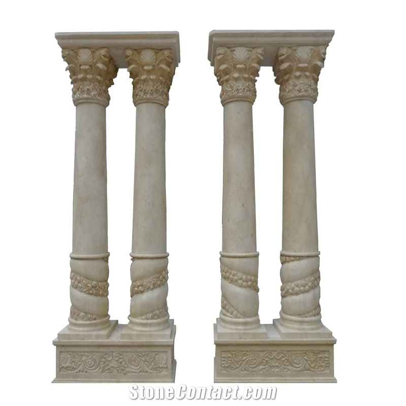 High Quality White Limestone Natural Stone Columns & Pillars