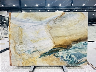 Luxury Beautiful Multicolored Acquarama Quartzite Slabs