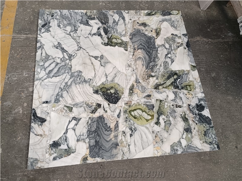 Luxury Ice Jade Green Marble Floor Tiles