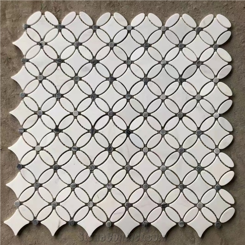 Marble Penny Round   Bathroom Mosaic  Tiles Design