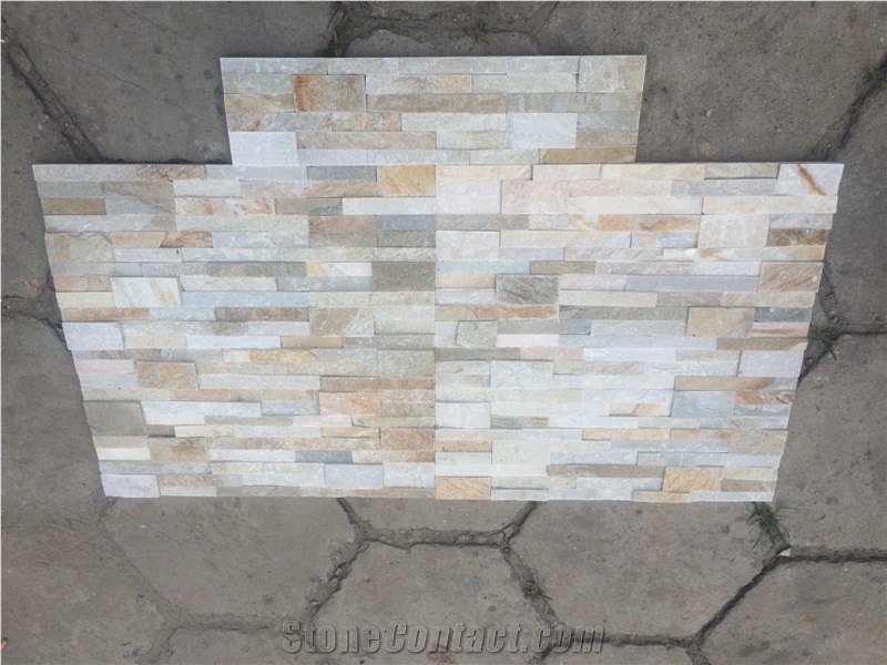 Mixed Yellow Slate Culture Stone Veneer Wall Cladding Tile
