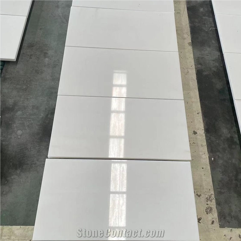 Natural Polished Sichuan Pure White Marble Floor Tiles