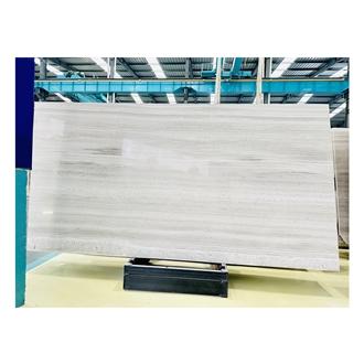 White Wood Vein Polished Marble Wall Slabs For Wall Tiles