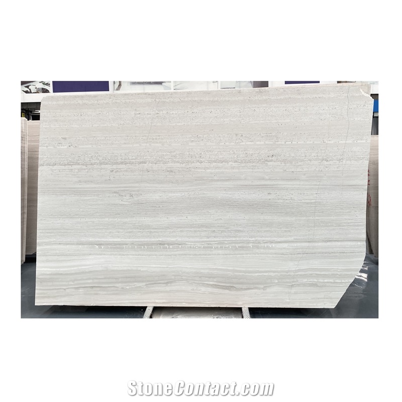 White Wood Vein Polished Marble Wall Slabs For Wall  Tiles