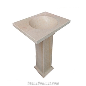 Wholesale Beige Marble Pedestal Basin