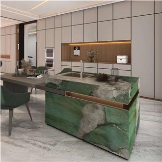 Fuchsite Crystal Quartzite Slab For Interior Design Slabs