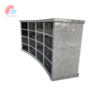 Cheapest Grey Granite Curved Columbarium/ Black Doors