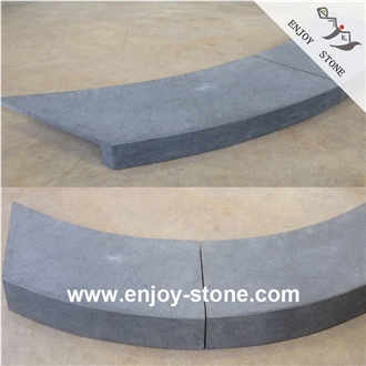 Curved Grey Basalt Swimming Pool Coping