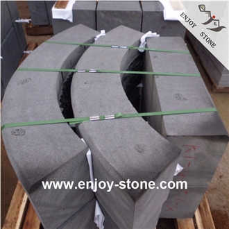 Grey Basalt Arc Shaped Road Kerbs