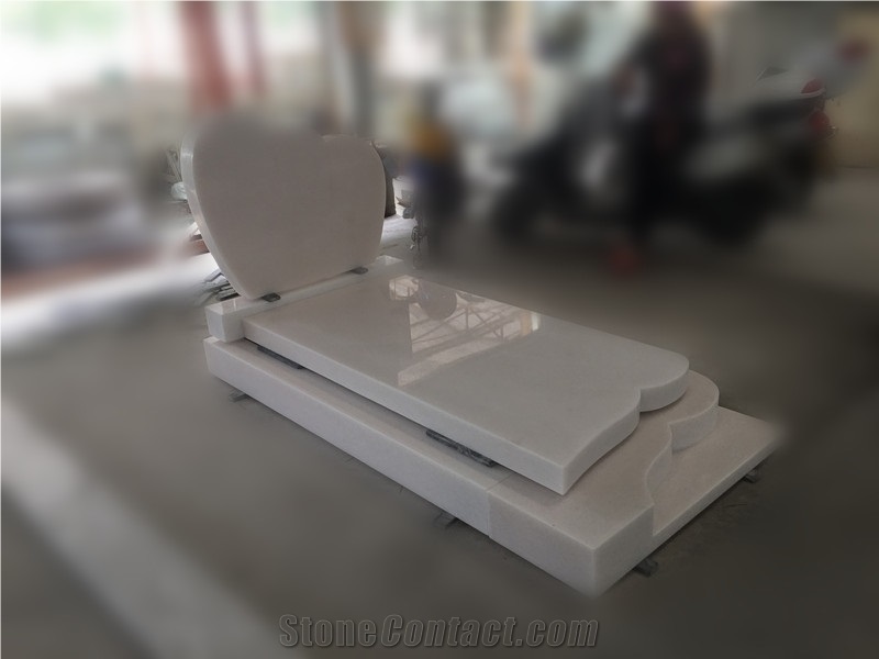 Crystal White Marble Tombstone