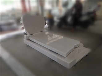 Crystal White Marble Tombstone