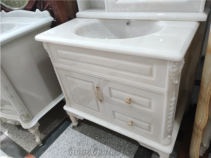 Artificial White Onyx Bathroom Unit Sinks