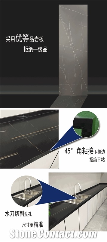 Black Artificial Sintered Stone Countertop
