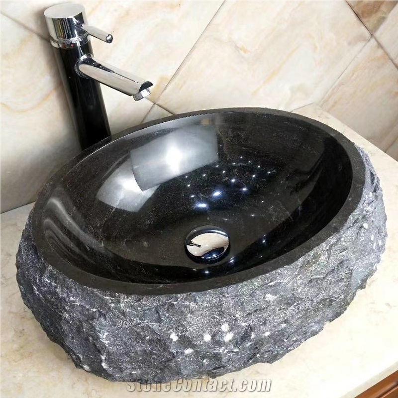 China Blue Limestone Bathroom Oval Sinks