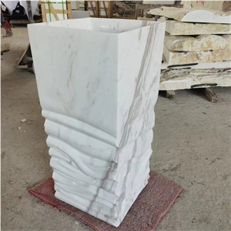 Volakas Marble Art Pedestal Sinks