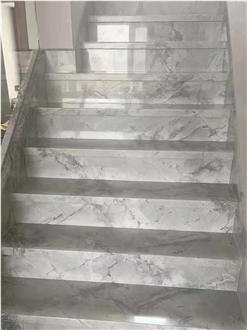 Brazil Super White Quartzite Polished Stair Treads