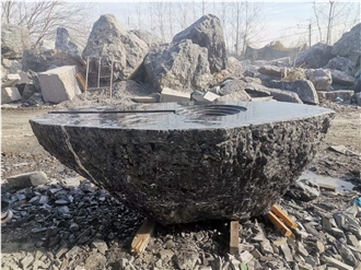 China Blackrock Granite Split Waterjet Garden Design Product