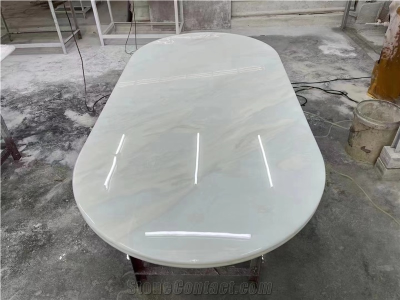 China Crystal Ice Marble Polished Table Top