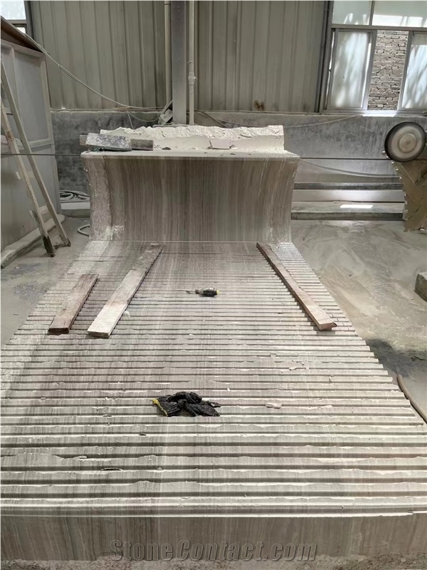 China Guizhou Wood Grain Marble Polished Column Panels