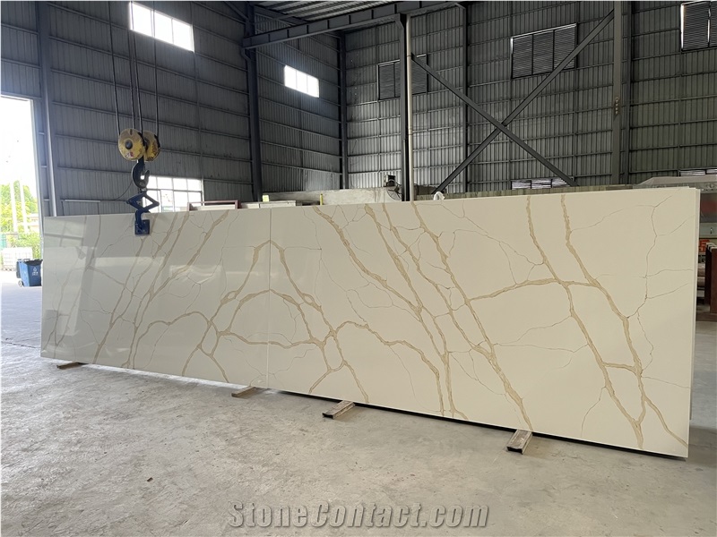 Calacatta Gold White Quartz Slabs Artificial Stone Slab