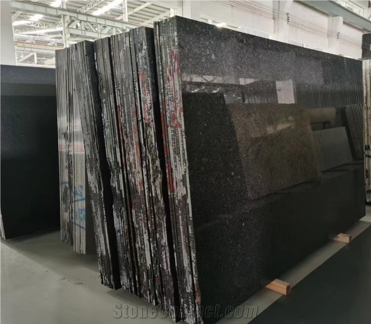 Angola Black Granite Slabs Polished Floor Wall Project