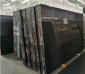 Angola Black Granite Slabs Polished Floor Wall Project