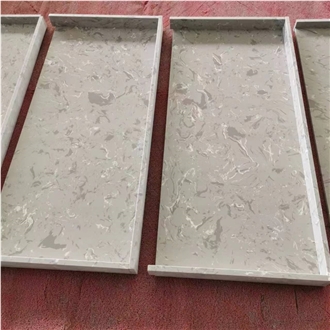 Tundra Grey Artificial Stone Vanity Tops For USA Projects Bench Tops