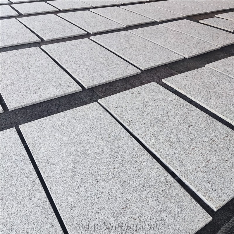White Rose Granite Bush-Hammered Floor Tile