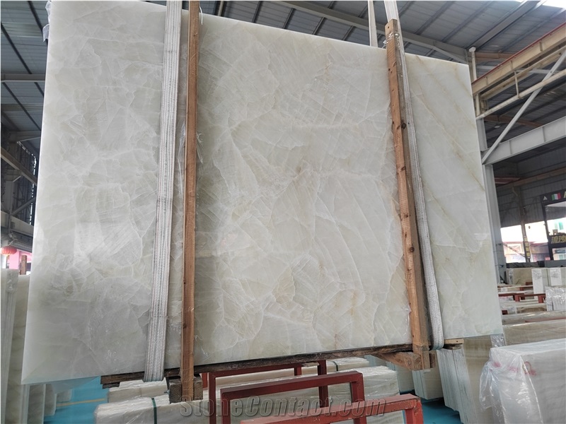 Crystal White Quartzite Slab Wall And Floor Tiles