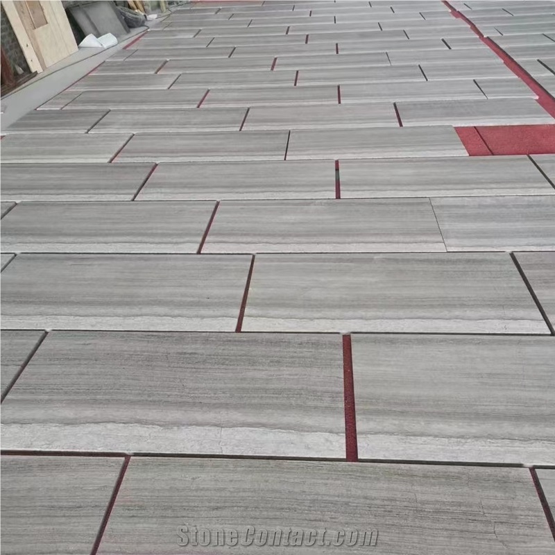 Hot Chinese Grey Wood Marble Floor Tiles