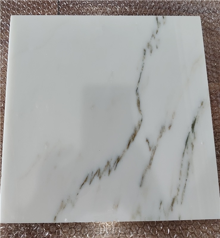 White With Grey Crystal Line Marble