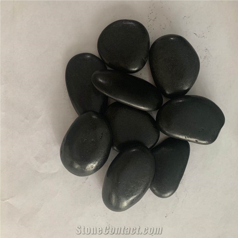 Black  Mexican Beach Polished Landscaping  Pebbles Stone