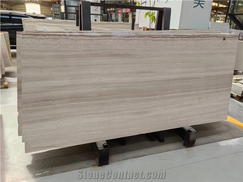 China Wooden Crystal White Vein Marble Slab Pattern