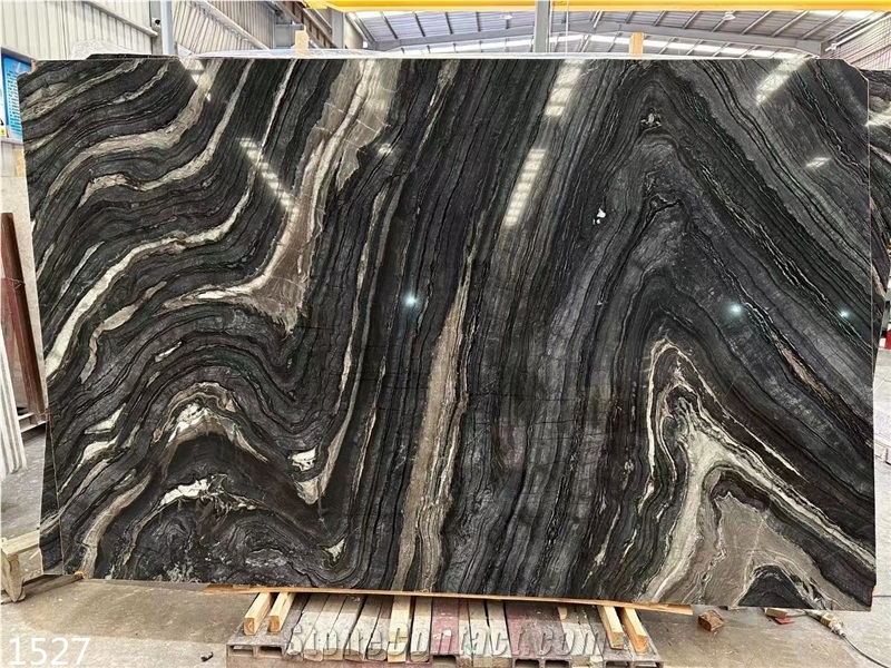 China Black Wooden Marble Slabs Rosewood Grain Stone Slab