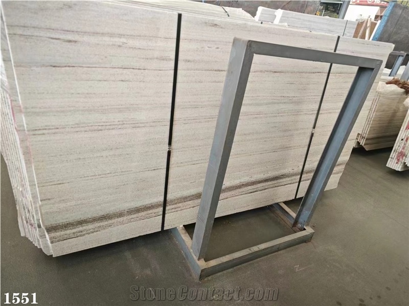 China Crystal Wood Grain Marble Tiles Striato Bianco Slab
