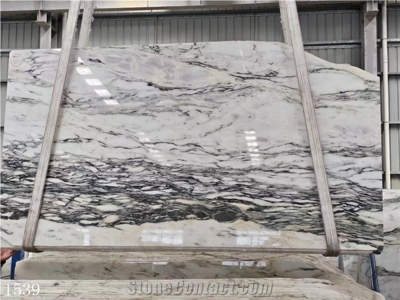 China Ink White Marble Tiles Landscape Painting Big Slab