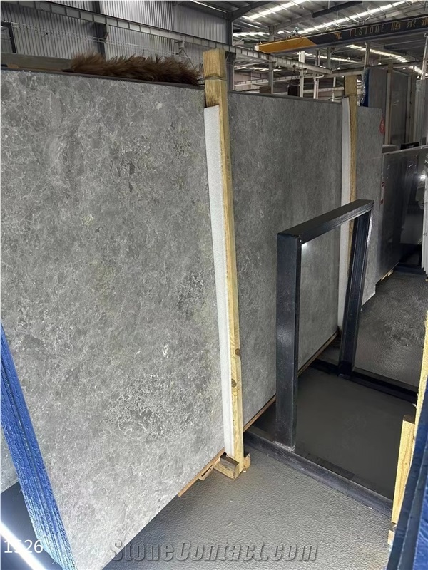 Tundra Blue Marble Tiles Grey Stone Slab Interior Floor Use