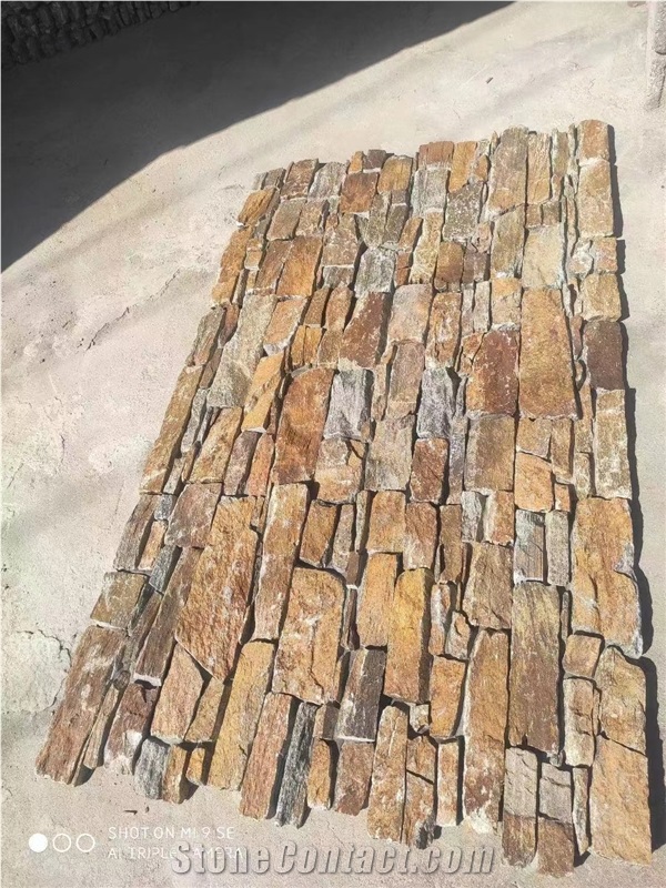 Rusty Yellow Cement Backside Ashlar Natural Stone Veneer