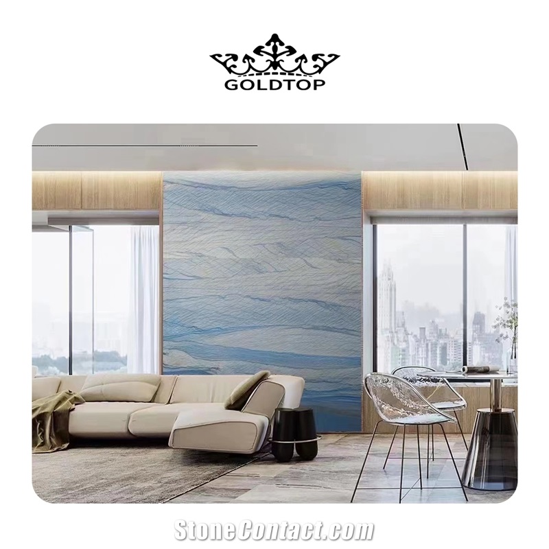 Luxury Azul Macaubas Quartzite Slabs For Wall And Floor