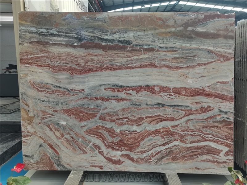 Natural 18Mm Arabescato Orobico Rosso Red Light Marble Slabs