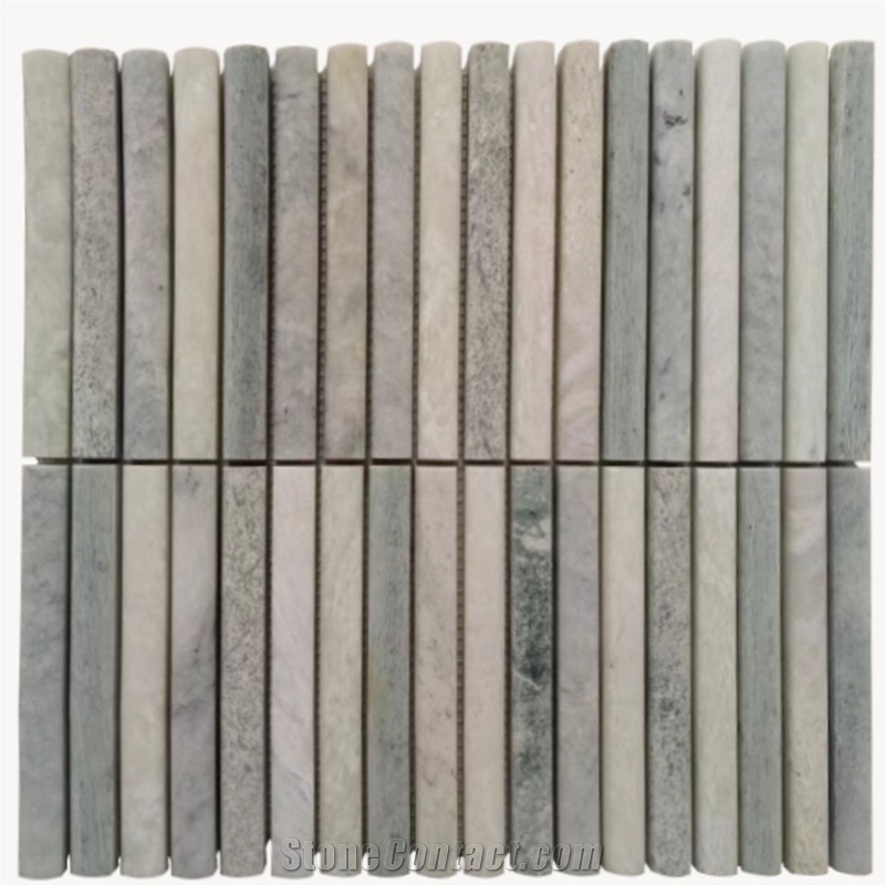 Ming Green Light Green Marble Fluted  Mosaic Tiles