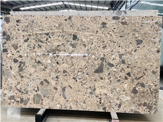 Beige Natural Terrazzo Fossil Marble Slabs