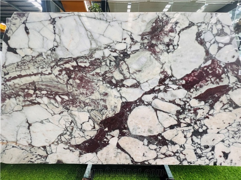 Bookmatched Violet White Marble Slabs